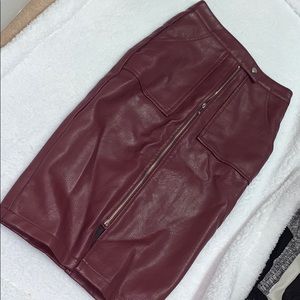 Dark red faux leather skirt size 2